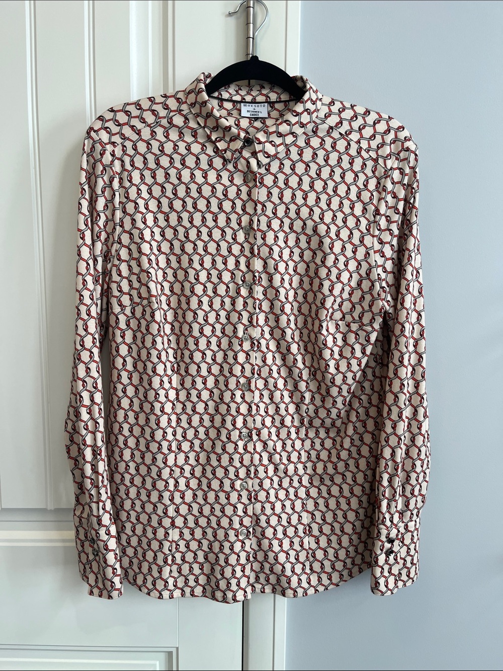 Desoto Men's Cream Shirt with Belt Print 42